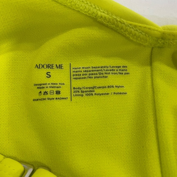 Brand: Adore Me SIZE: Small COLOR: neon green/yellow - Picture 4 of 6